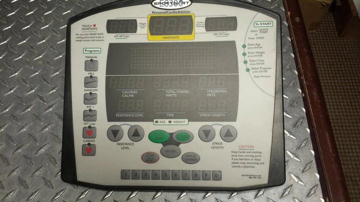 SportsArt E8300 Elliptical Console Overlay and Board Used Ref. # JG2749